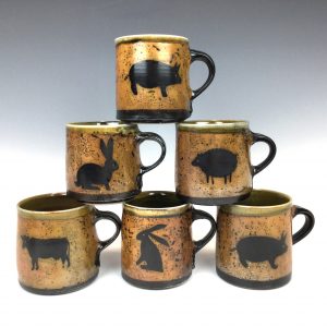 6 mugs Animal series by Terry Plasket