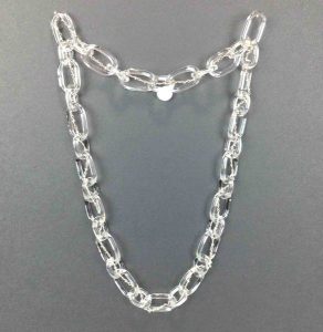 lear Chain with Hematite Cyrstals Necklace
