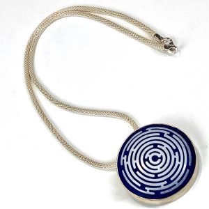 Labyrinth cast glass pendant
