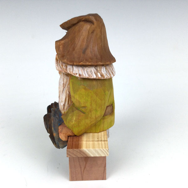 Wood Gnome on Bench by Domenick Maggio