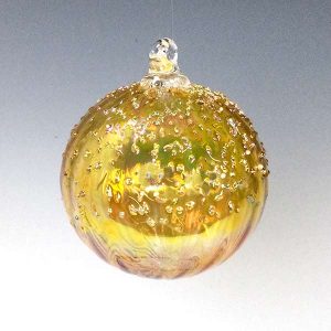 Glass Ornament Ice Cap Gold