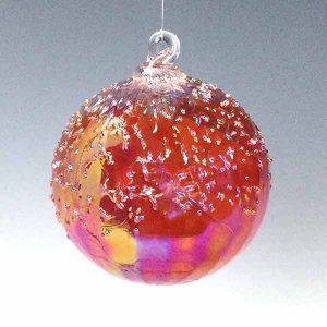 Glass Ornament Ice Cap in Red Mix