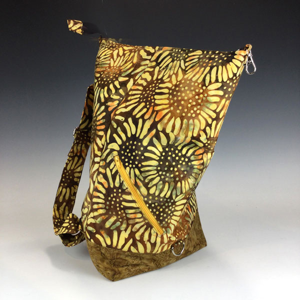 Sunflower Batik Rucksack Backpack by Dianne Wood