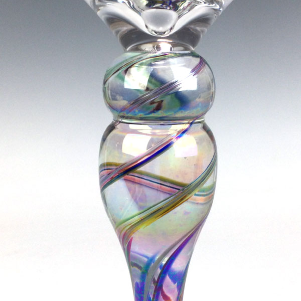 Wine Goblet in Rainbow by Rosetree Art Glass