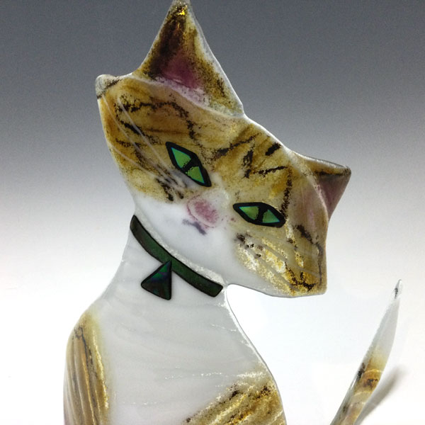 Jerzy-Brown Tabby Sculptural Cat by Kiln Art