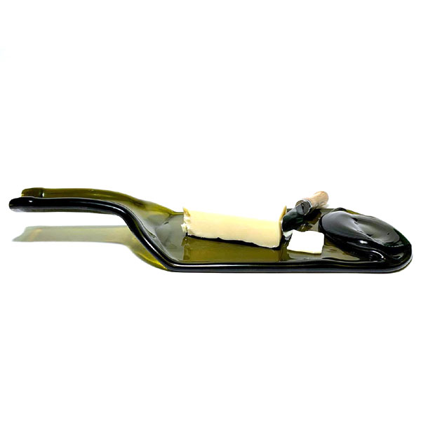 Slumped Glass Wine Bottle Tray with Spreader