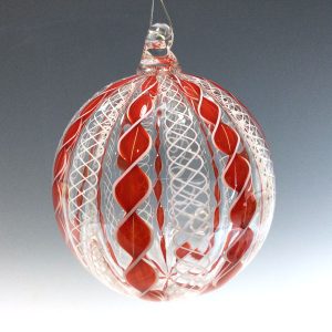 Red/White Cane Ornament by Michael Egan