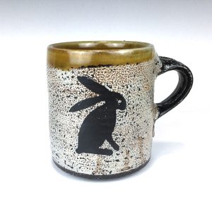 Sitting Rabbit Sand Porcelain Mug by Terry Plasket