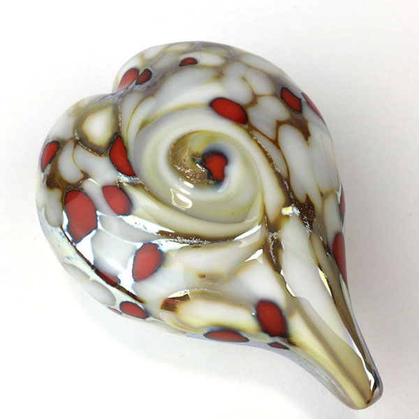 Red/White/Gold Heart Paperweight by Elias Studios