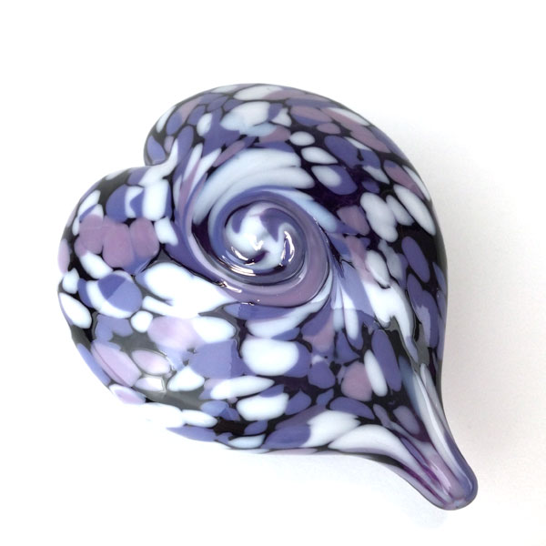 Purple/Lavender/White Heart Paperweight