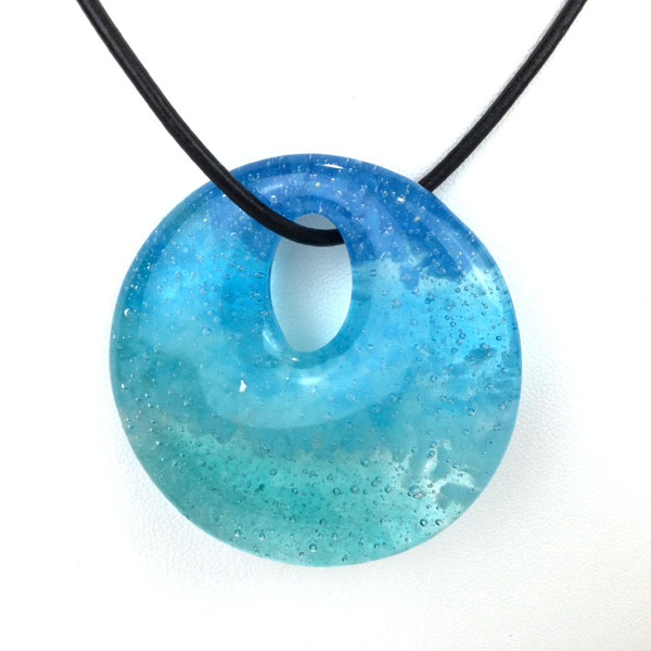 Cast Glass Ocean Round Necklace