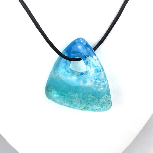 Cast Glass Ocean Trillium Necklace