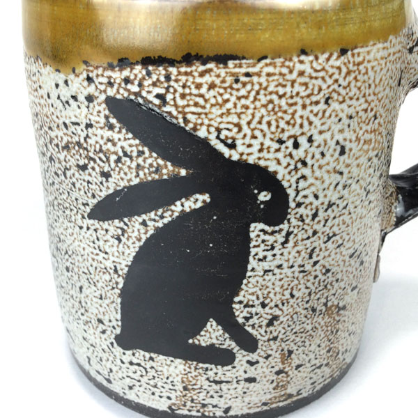 Sitting Rabbit Sand Porcelain Mug by Terry Plasket