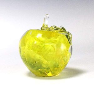 Swirl Apple Yellow Paperweight by WheatonArts