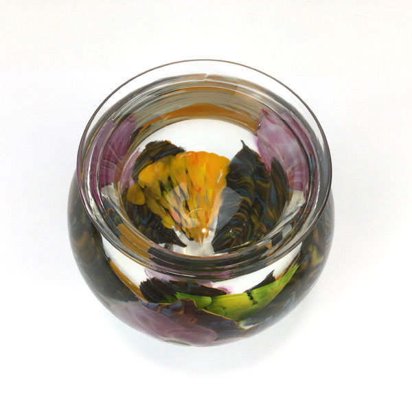 Purple Tri-Floral Mini Bowl by David Lotton