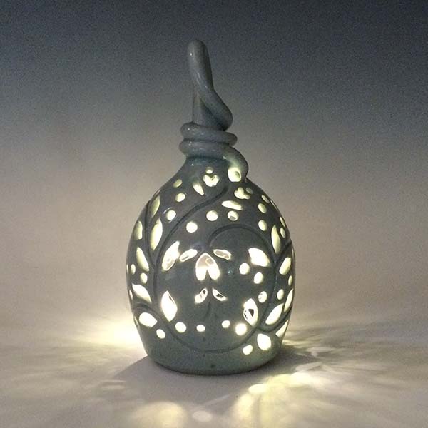 Phyllis Seidner Dove Gray Ceramic Luminary