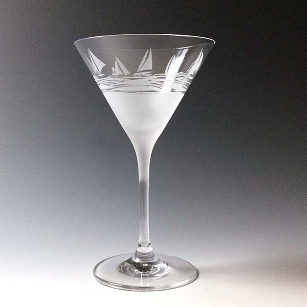 Ohio State Martini Glass. 10oz w/ Etched Logo - College Traditions