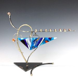 Two Tone Heart Menorah – Gary Rosenthal Collection