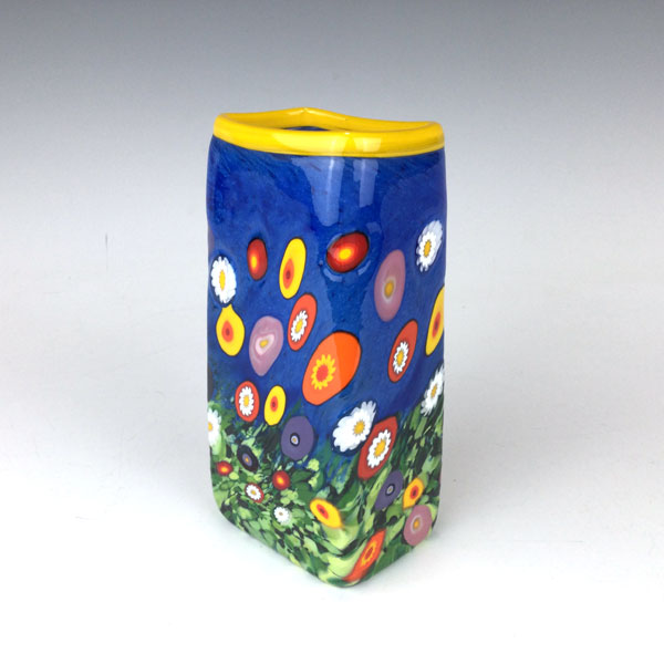 Small Blue Sky Wildflower Rectangle Vase