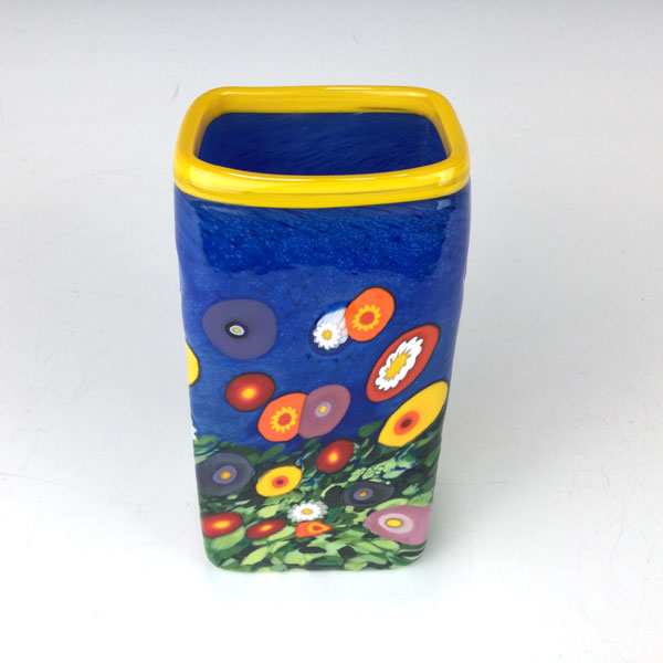 Small Blue Sky Wildflower Rectangle Vase