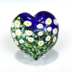 Scatter Daisy Heart Paperweight by Mad Art Studios