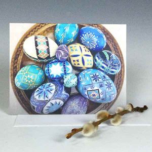 Pysanky Greeting Card: Shades of Blue