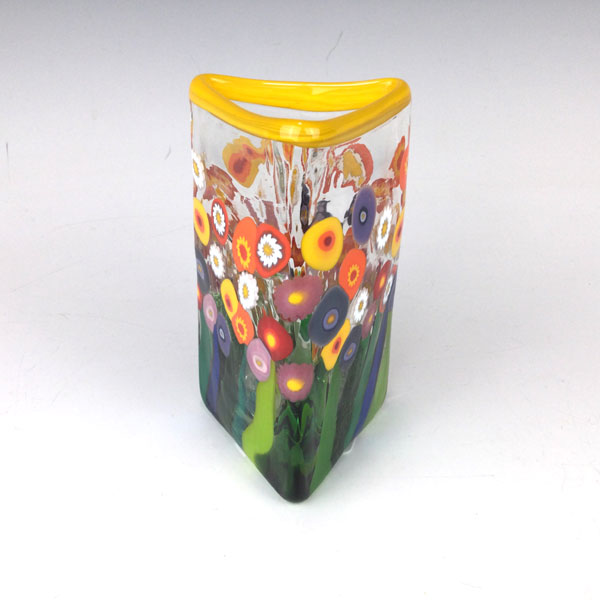 Clear Wildflower Triangle Vase by MAD Art Studios