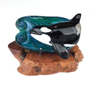 Killer Whale Orca Bead Sculpture Bead & Base