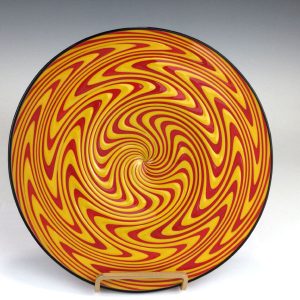 Red & Orange Cane Plate with stand