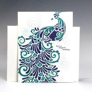 Greeting Card Peacock Birthday