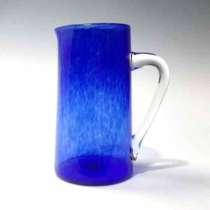 Glass Cylinder Pitcher in Cobalt Blue