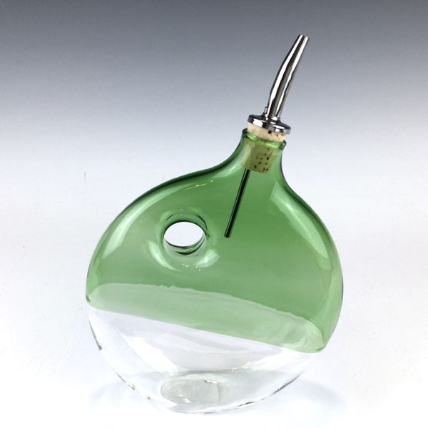 Green Olive Oil Despenser by Boise Art Glass