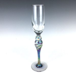 Cool Mix Champagne Goblet by Rosetree Glass Studio