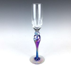 Blue Champagne Goglet by Rosetree Glass Studio