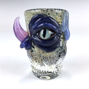 Navy Monster Teeth & Drips Shot Glass by Mazet