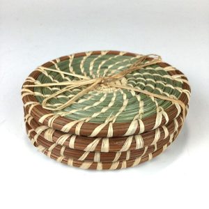 Grass Pine Needle Coasters Set of 4 by Mayan Hands