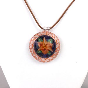 Abstract Orange Flower Pendant by Dennis Gerasimov