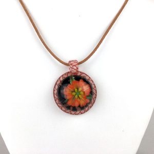 Orange Flower Pendant by Dennis Gerasimov