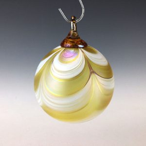 Light Gold & White Ribbon Ornament