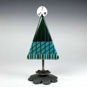 Fused Glass Tree Medium Blue Spruce