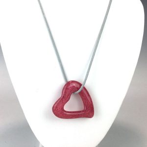 Pink Open Heart Necklace