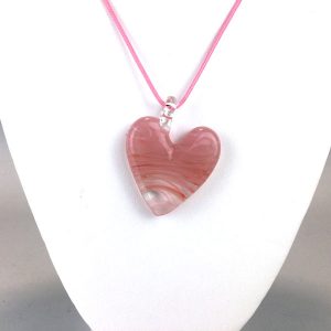 Pink Flat Heart Pendant