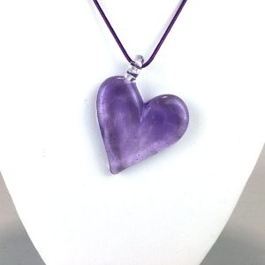 Purple Flat Heart Pendant