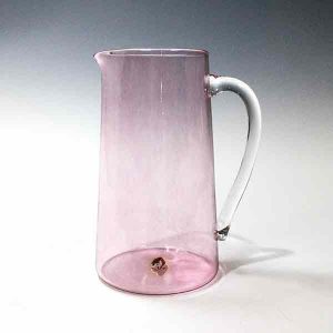 Glass Cylinder Pitcher in Cobalt Blue