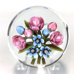 Small Pink Roses & Blue Flowers by Clinton Smith