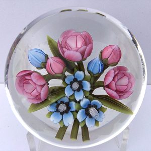 Small Pink Roses & Blue Flowers by Clinton Smith