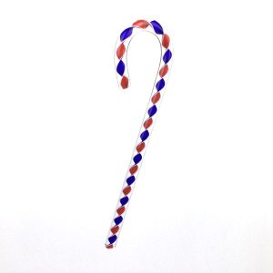 Blue and Red Candy Cane Candy Cane Ornament
