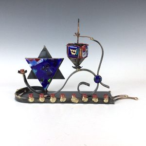 Menorah and Dreidel Combo