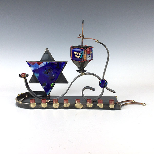Menorah and Dreidel Combo