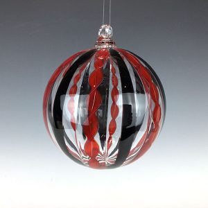 Red/Black Cane Ornament by Michael Egan